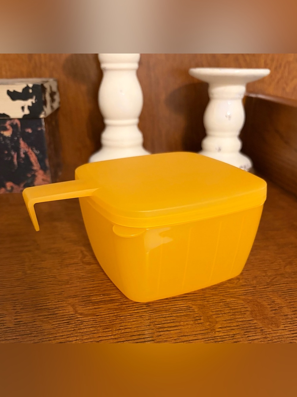 Vintage Tupperware “Forget Me Not” Square Hanging Cheese Keeper